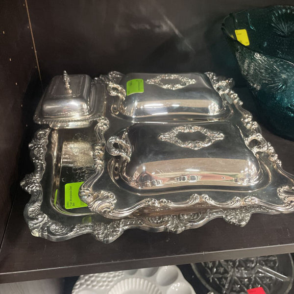 7 pc Silverplated Dish Set