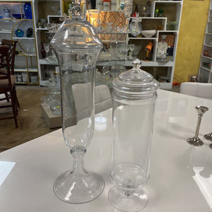 Set of 2 Glass Canisters w/Lids