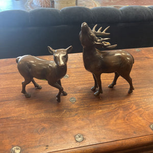 Pair of Bronze Deer