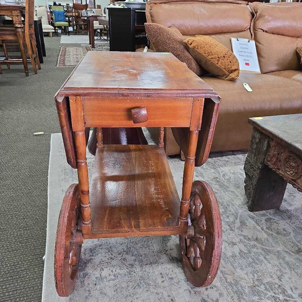 VTG Drop Leaf Rolling Tea Cart (AS IS)