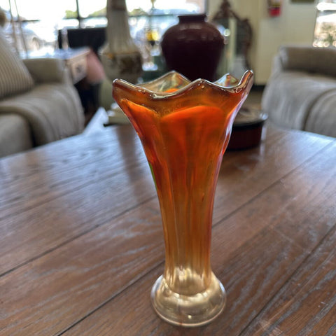 VTG Carvnival Glass Bud Vase