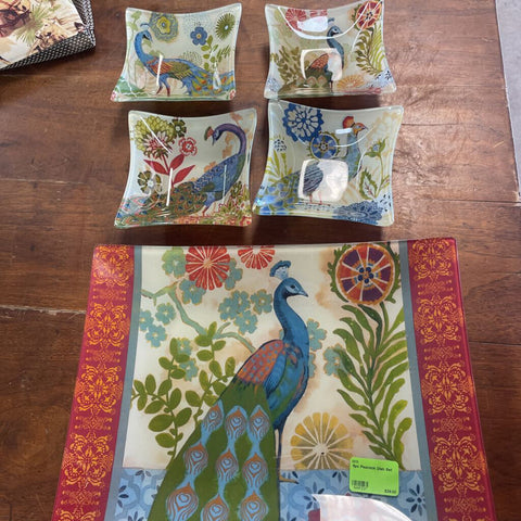 5pc Peacock Dish Set