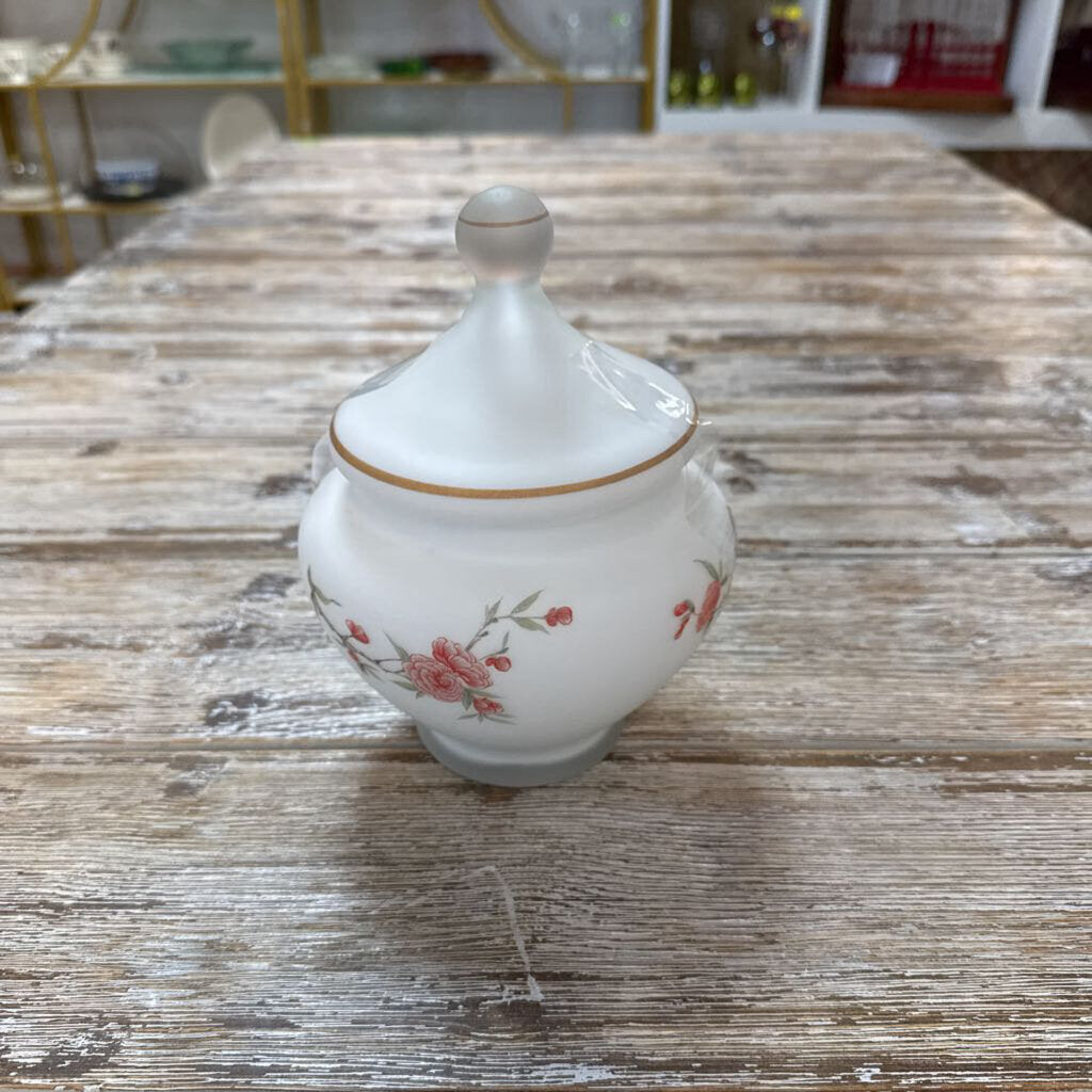 White Frosted Glass jar