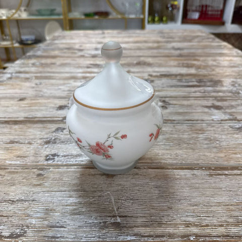 White Frosted Glass jar