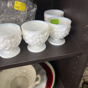 Set of 4 Milk Glass Glasses