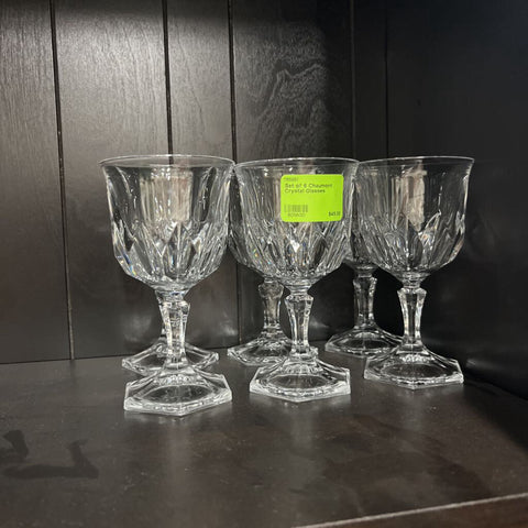 Set of 6 Chaumont Crystal Glasses