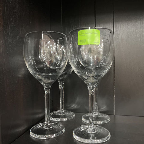 Set of 4 Crystal Wine Glasses