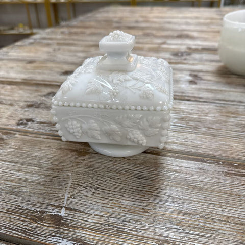 Milk Glass W/Lid