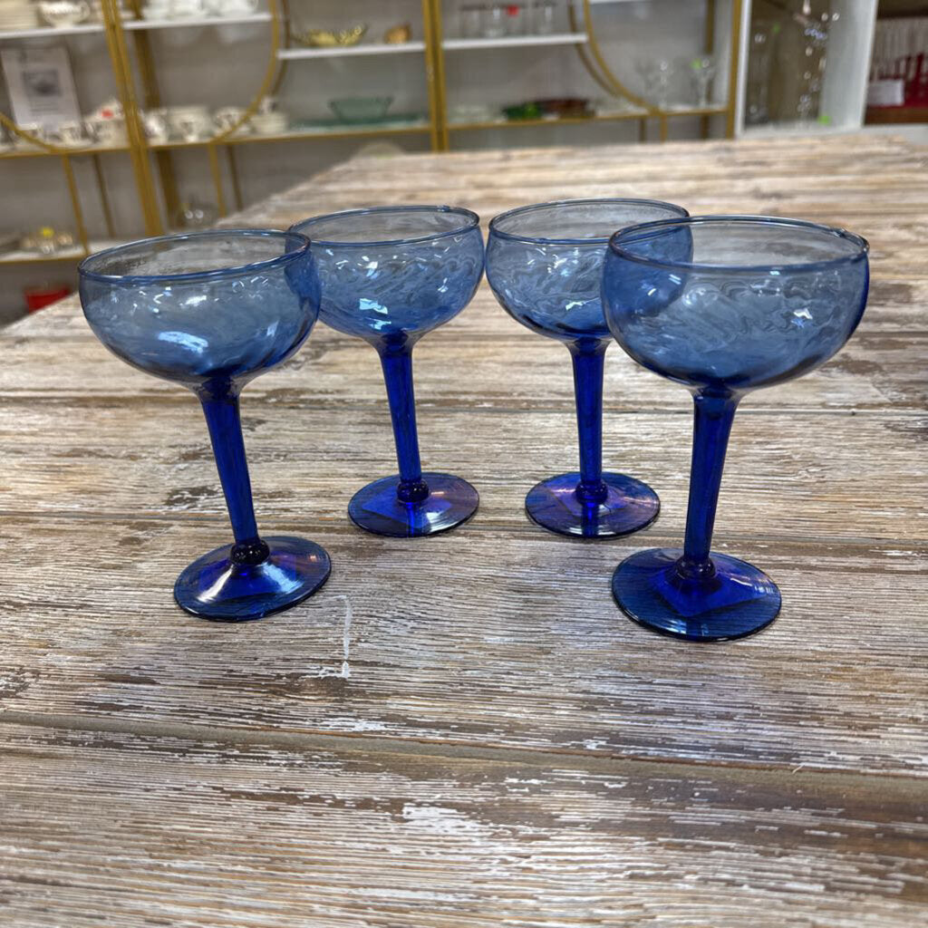 4pc Cobalt Blue Glass