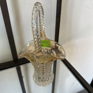 VTG Carnival Glass Basket Decor