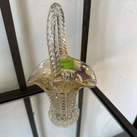 VTG Carnival Glass Basket Decor