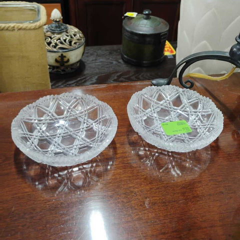 Pair of Cut Glass Dishes
