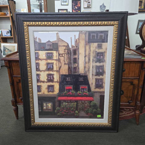 Framed Cafe Street Scene Art
