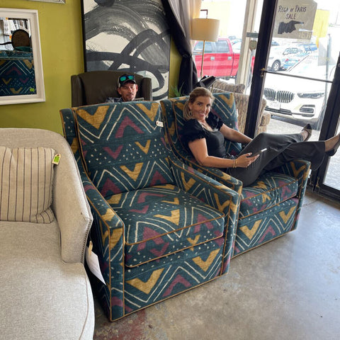 Pair of Century Furniture Swivel Chairs