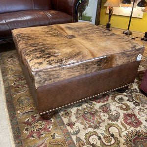 Large Cowhide/Leather Ottoman
