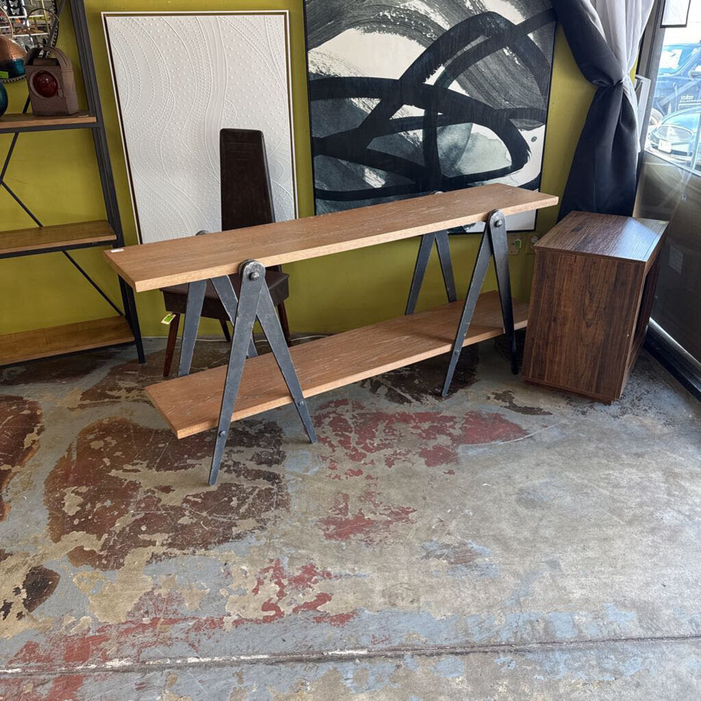 Industrial 2-Tier Console Table
