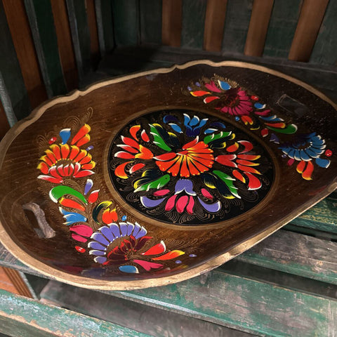 VTG Hand Painted Wooden Tray AS IS