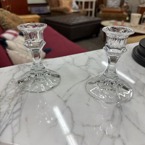 Pair of Crystal Candle Holders