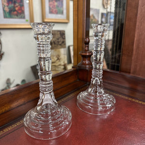 Pair of Glass Candle Holders