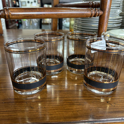 Set of 4 VTG MCM Culver Devon Whiskey Glasses