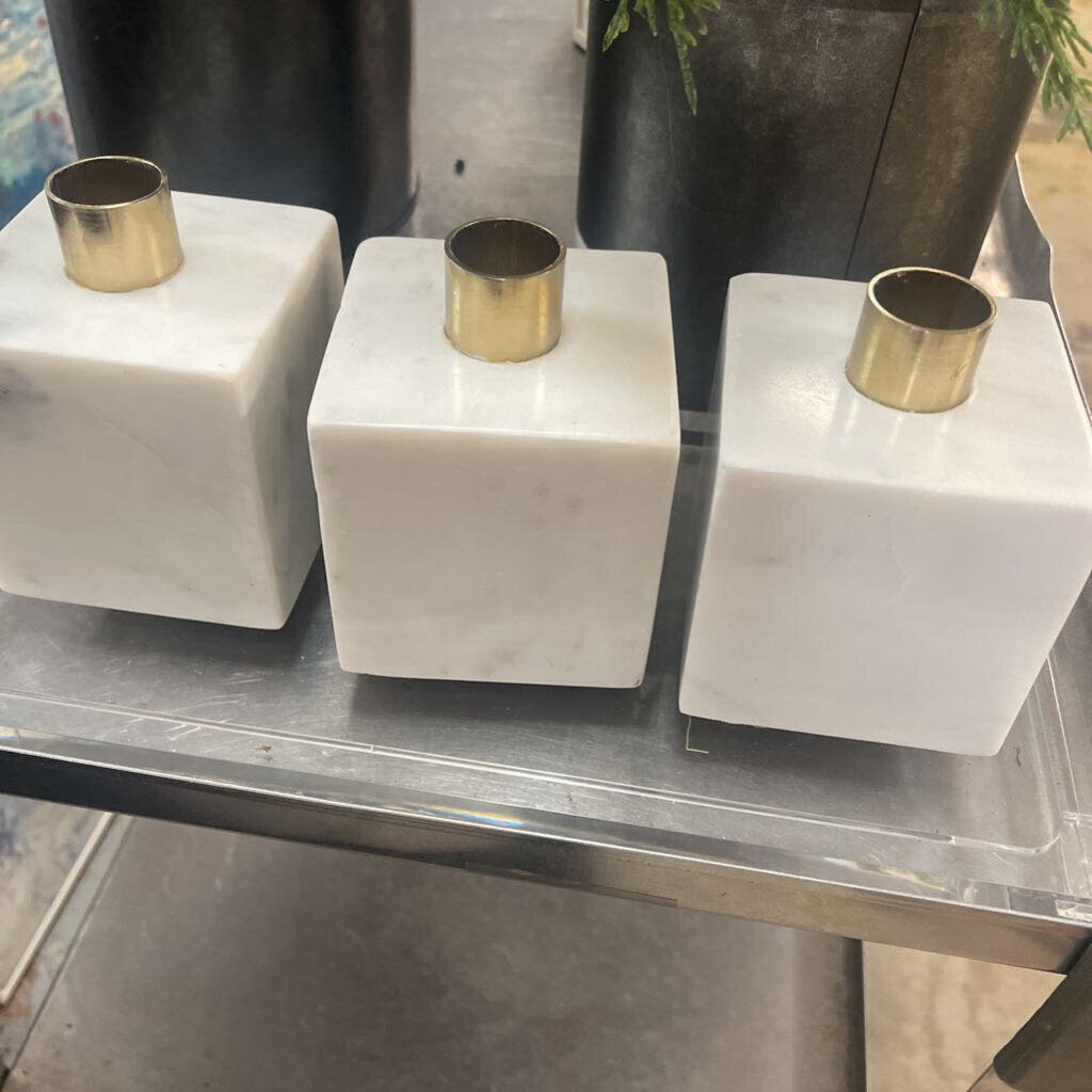 3pc Marble Candle Holder