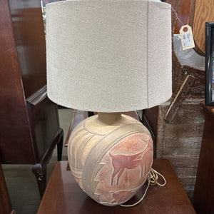 Terracotta Lamp w/Shade (AS IS)