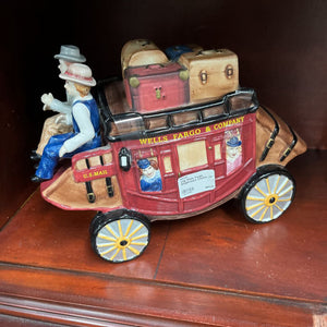 Vtg Wells Fargo Stagecoach Cookie Jar