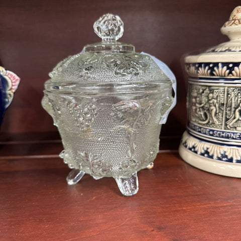 Pressed Glass Bowl w/Lid