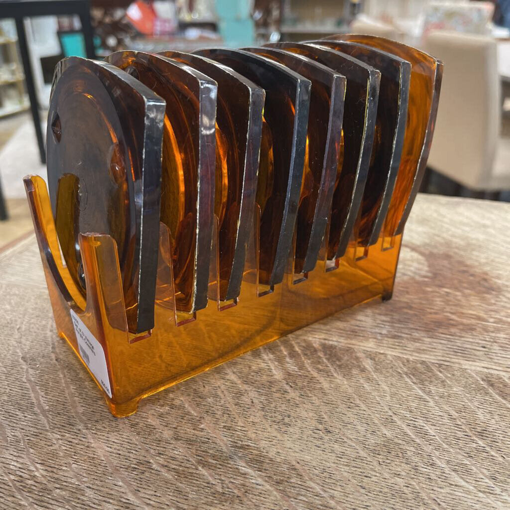 Set of 8 Vintage Acrylic Coasters