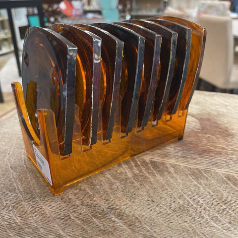 Set of 8 Vintage Acrylic Coasters