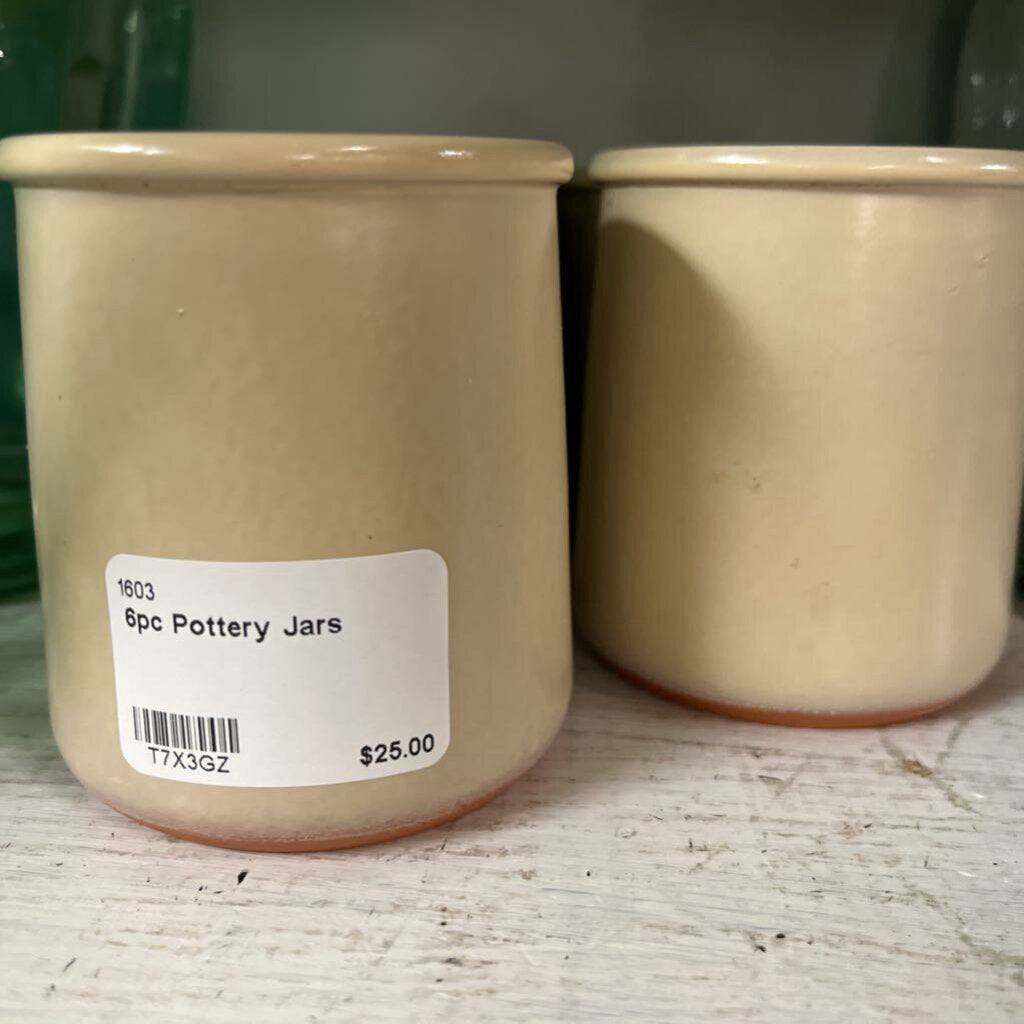 6pc Pottery Jars
