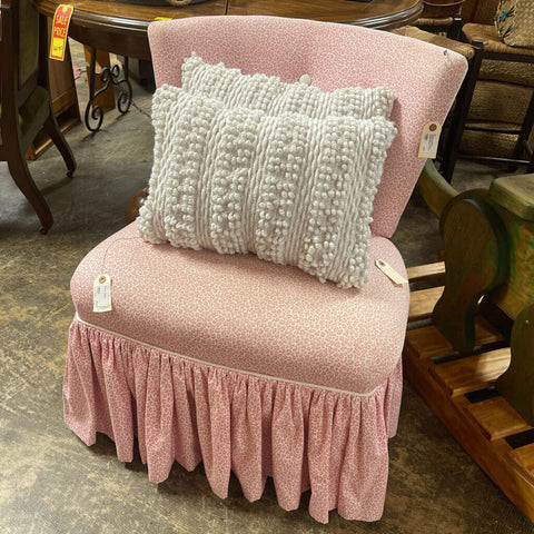 Vintage Kroehler Vanity Chair in Pink Leopard Fabrick AS IS