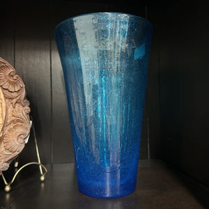 Blue Bubble Glass Vase