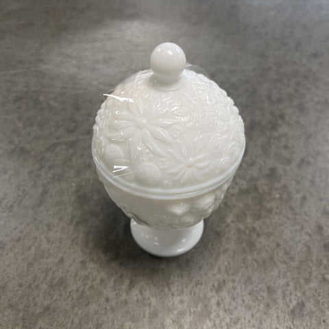Milk Glass Dish w/Lid