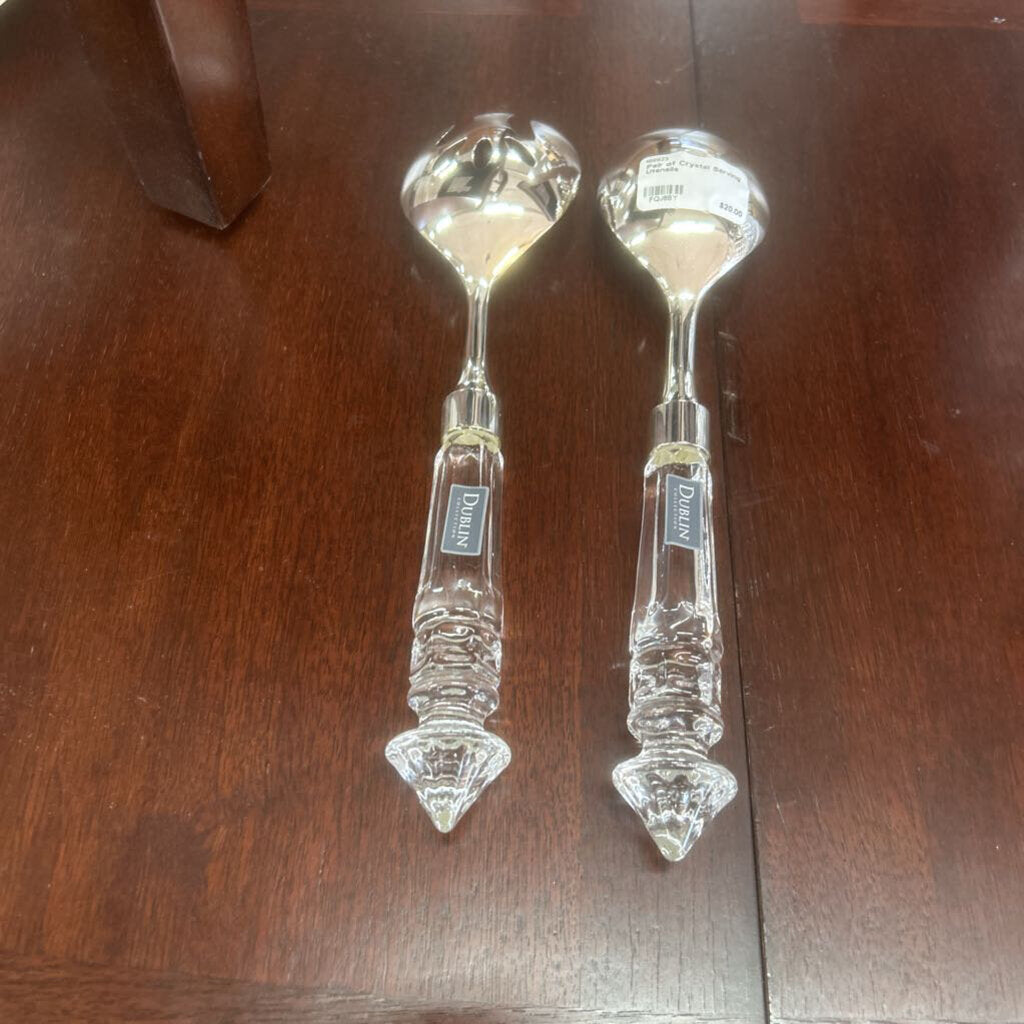 Pair of Crystal Serving Utensils