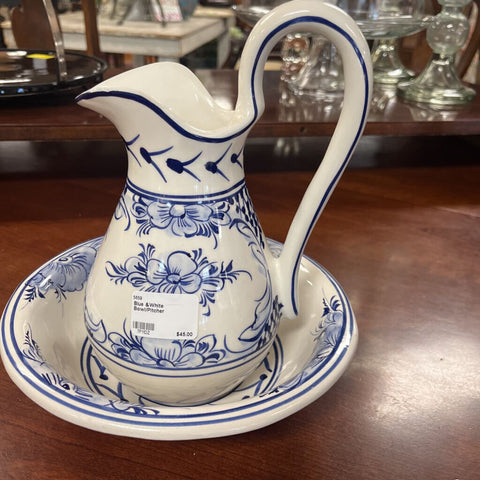 Blue &White Bowl/Pitcher