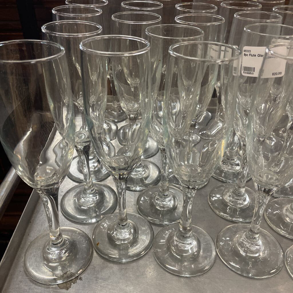 8pc Flute Glassware