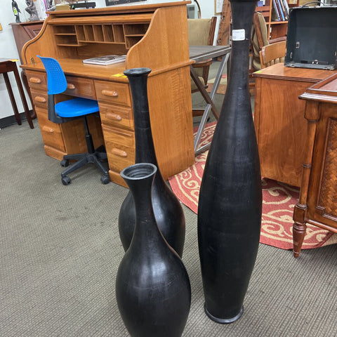 Set of 3 Pottery Vases