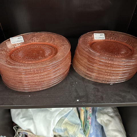 Pink Depression Glass Snack Plate