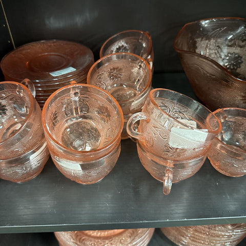 Pink Depression Glass Coffee Cup