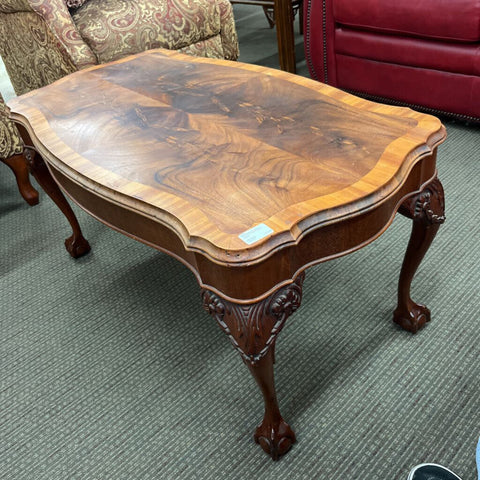Vintage Queen Annes Style Hand Carved Coffee Table