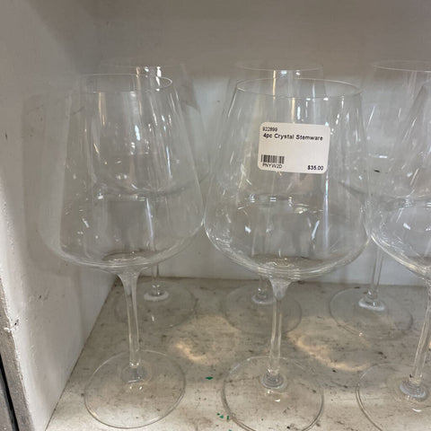4pc Crystal Stemware
