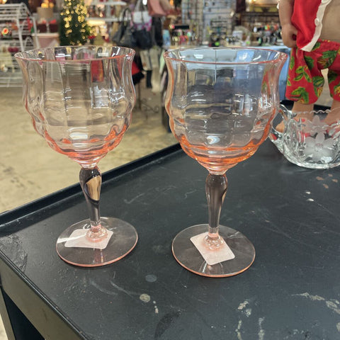 Pair of Pink Stemware