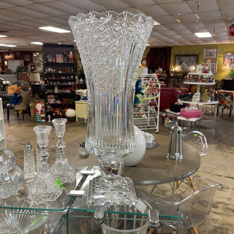 Large Signed Crystal Vase