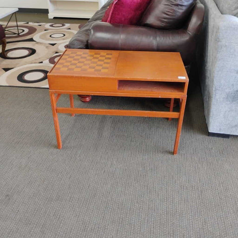 Chess Side Table w/ Chess Pieces