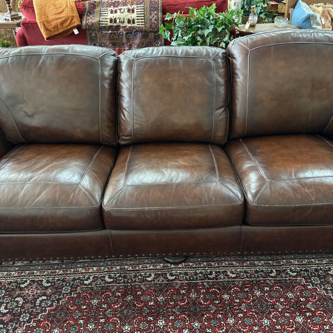Brown Leather Sofa (AS IS)