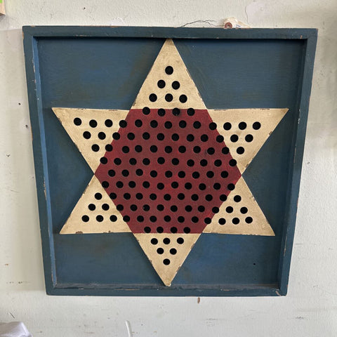 Antique Chinese Checkers Game Board