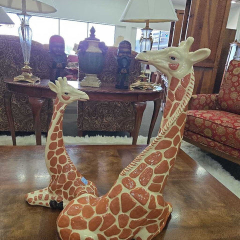 Pair of Ceramic Giraffes (AS IS)