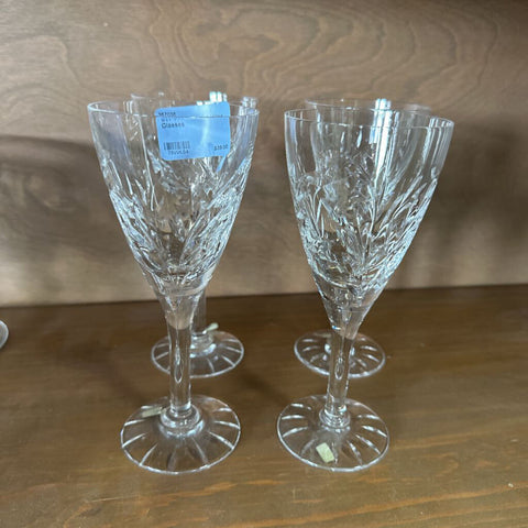 Set of 4 Crystal Wine Glasses