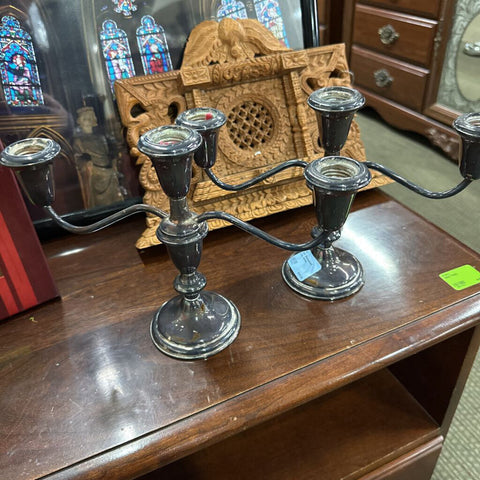 Pair of Silverplated Candle Holders